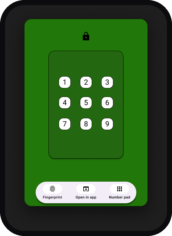 AR Door Lock app keypad screen