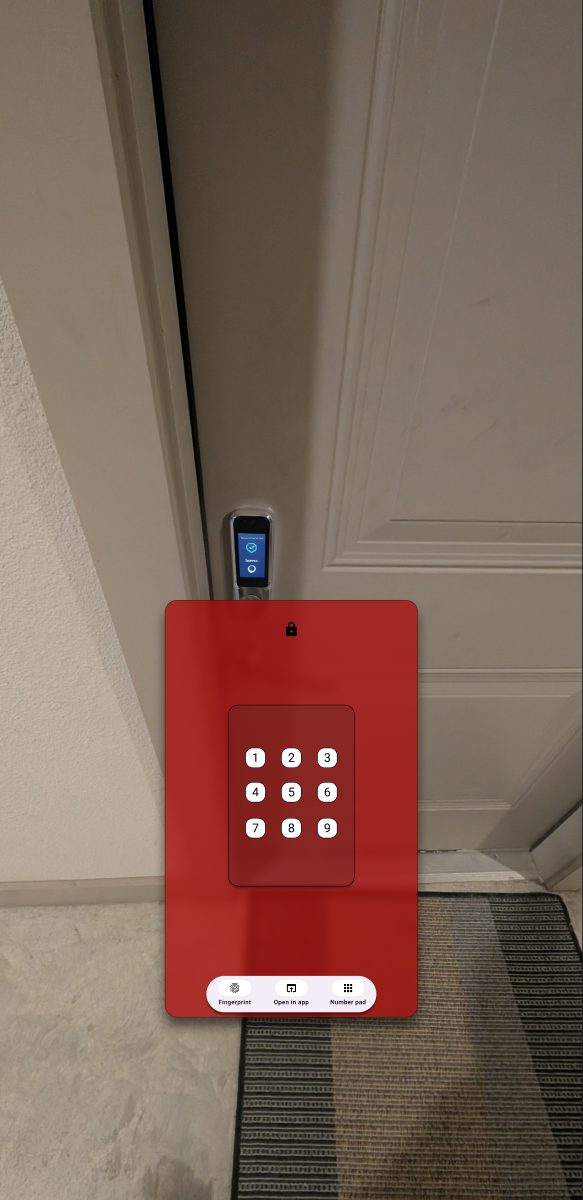 Better Safe — AR keypad projected on a real door, locked state
