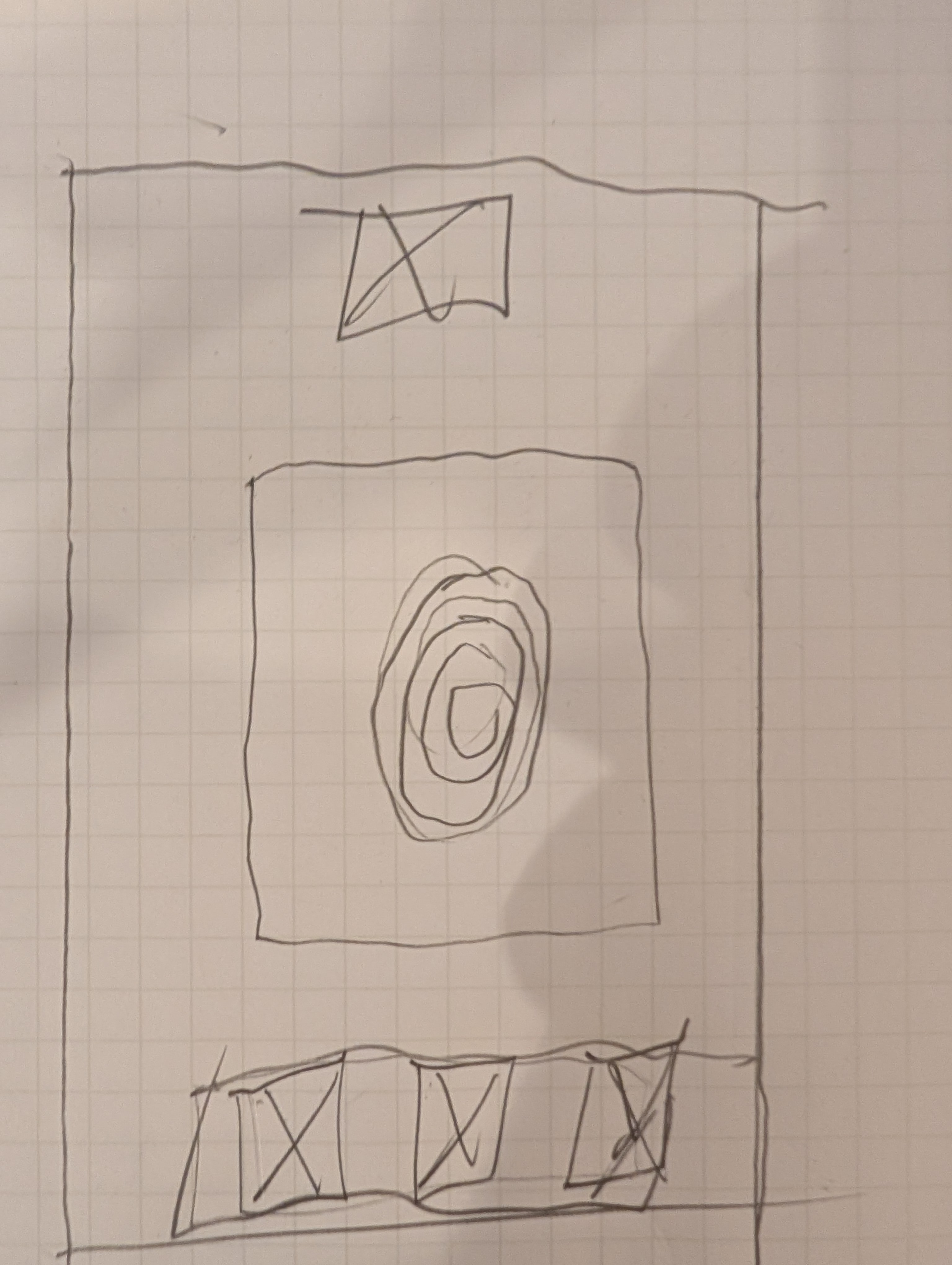 Paper wireframes — fingerprint unlock flow