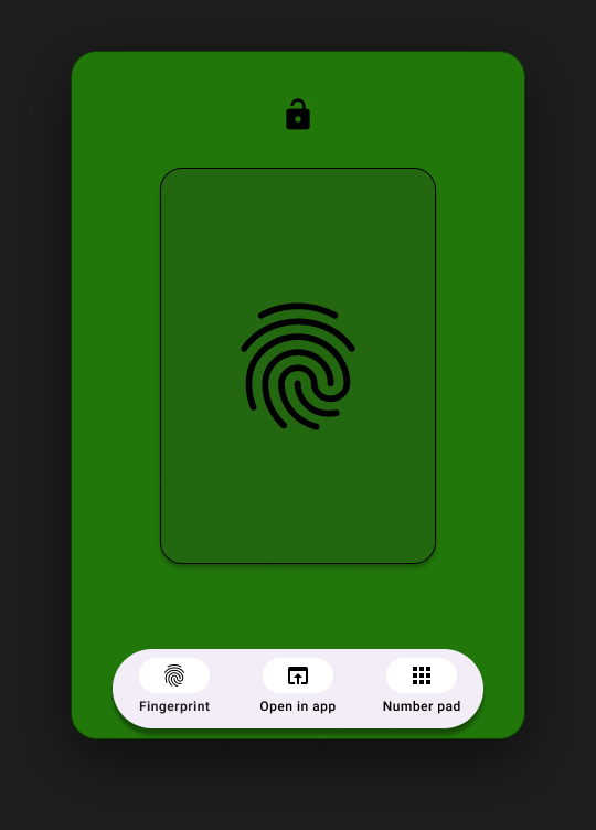 Lo-fi prototype — fingerprint unlock