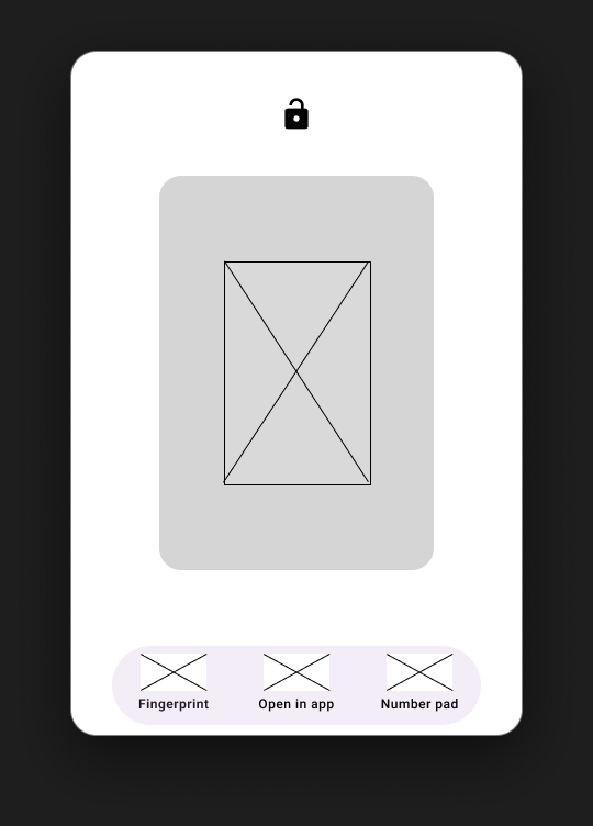 Digital wireframe — fingerprint screen