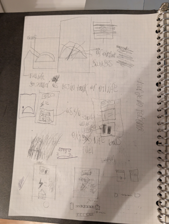 Paper wireframe of the generator backup screen