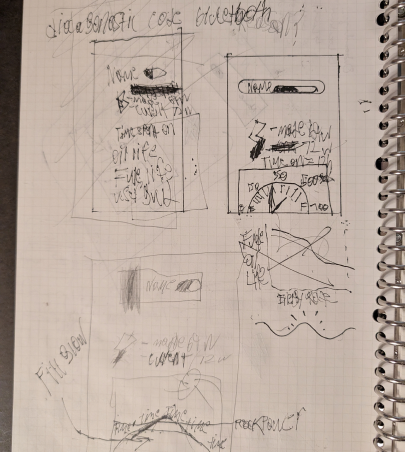 Paper wireframe of the solar power screen