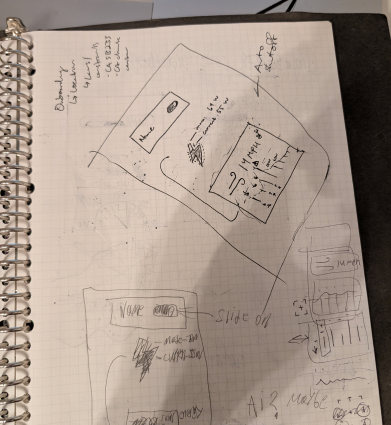 Paper wireframe of the wind power screen