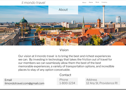 Il Mondo Travel — about page