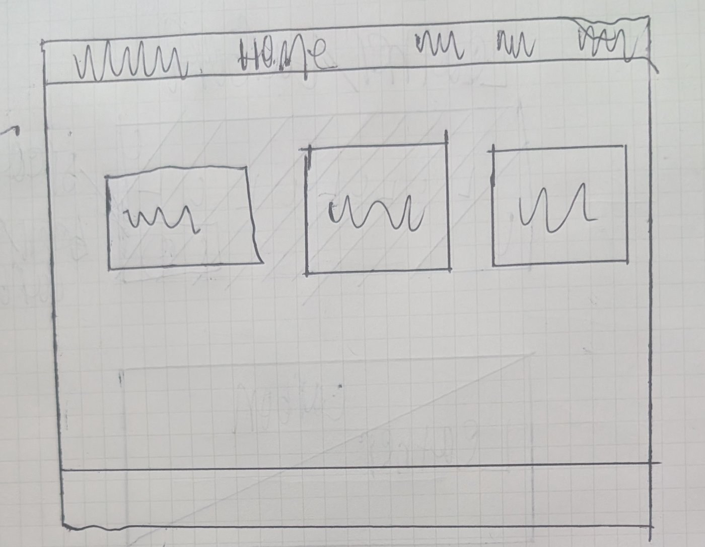 Il Mondo Travel — hand-drawn paper wireframe sketch for the home page